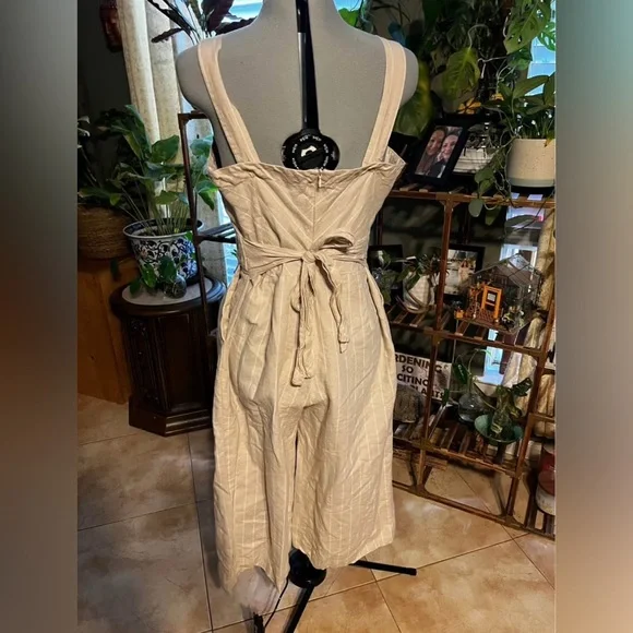 DKNY Beige Striped Jumpsuit - Picture 2 of 3